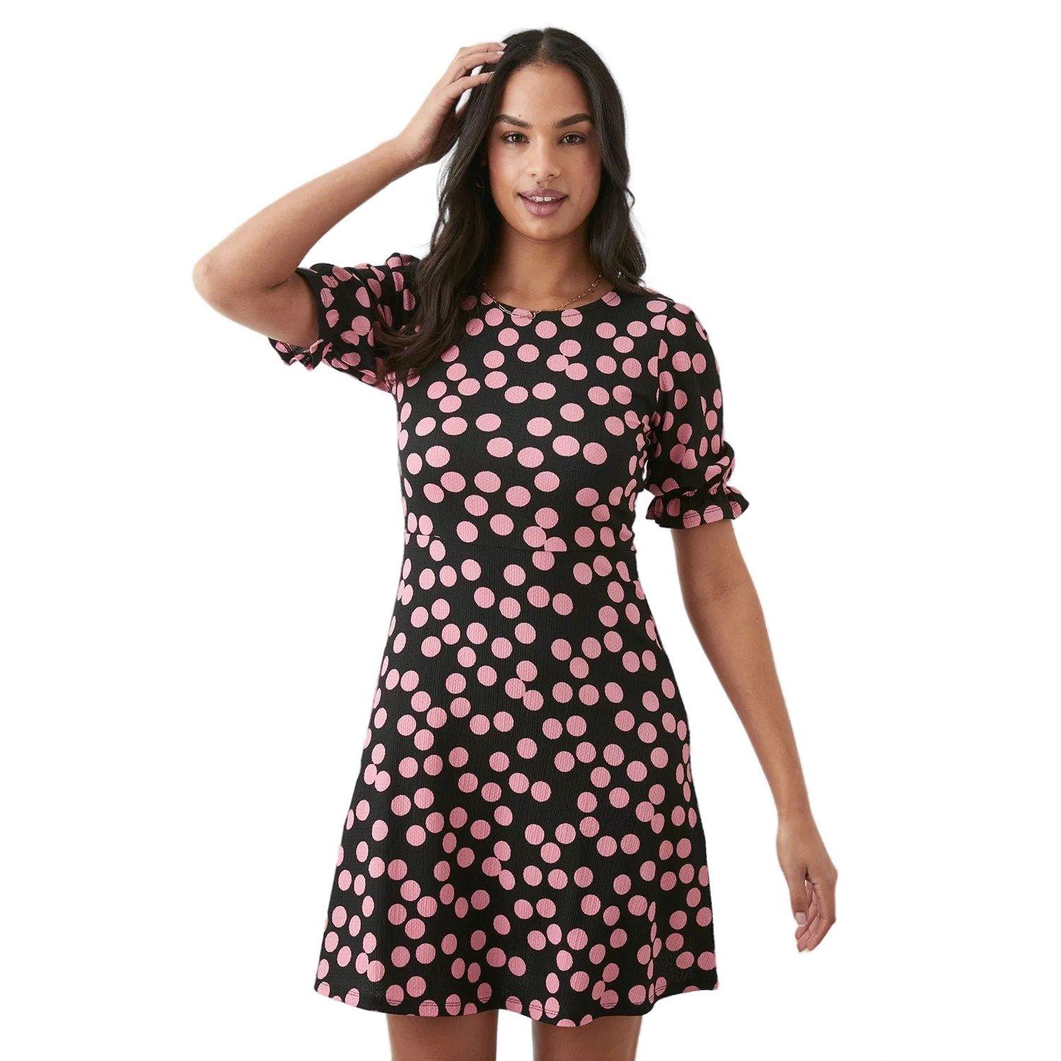 Minikleid Kurzärmlig Damen Schwarz 36 von Dorothy Perkins