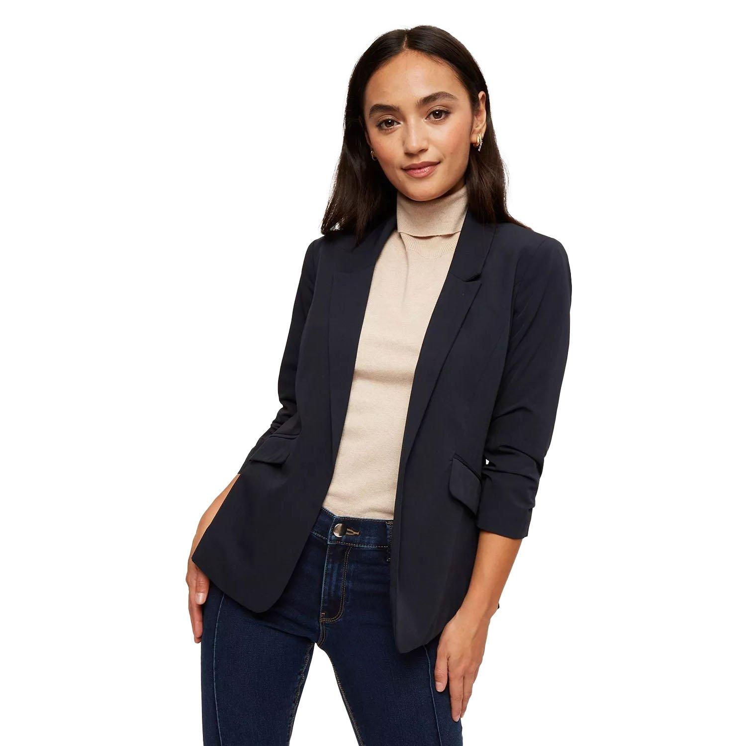 Petite Blazer Gerafft Damen Marine 34 von Dorothy Perkins