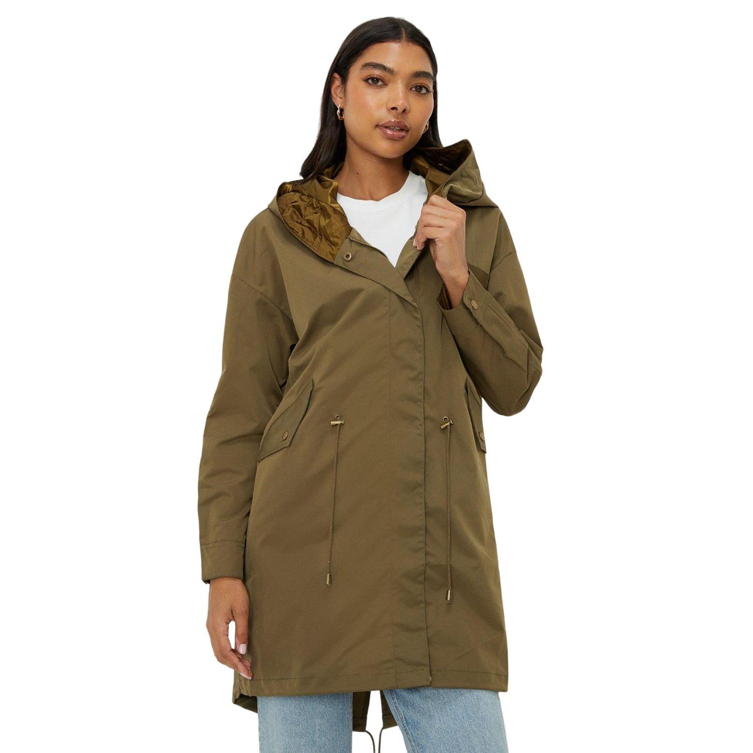 Regenmantel Mit Kapuze Damen Khaki S von Dorothy Perkins