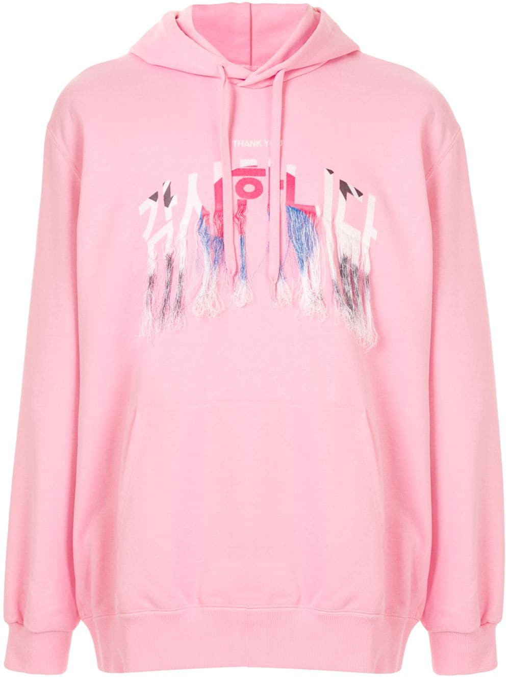 Doublet embroidered fringed hoodie - Pink von Doublet