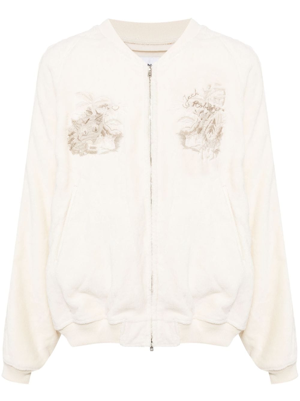 Doublet embroidered-motif fleece jacket - Neutrals von Doublet