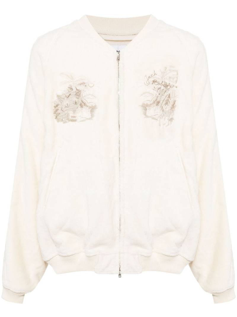 Doublet embroidered-motif fleece jacket - Neutrals von Doublet