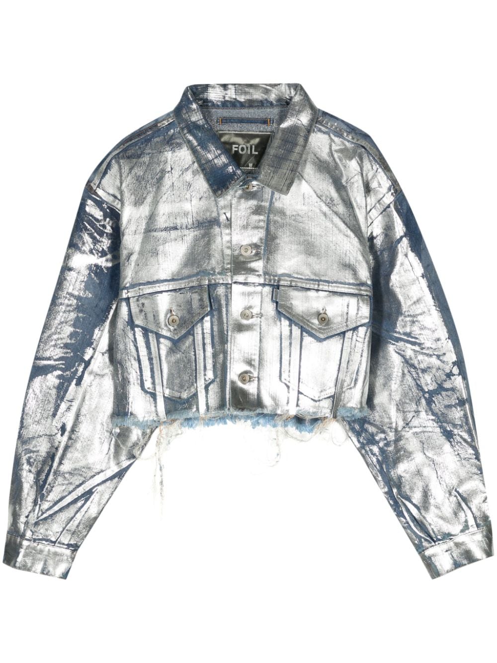 Doublet foiled cropped denim jacket - Silver von Doublet