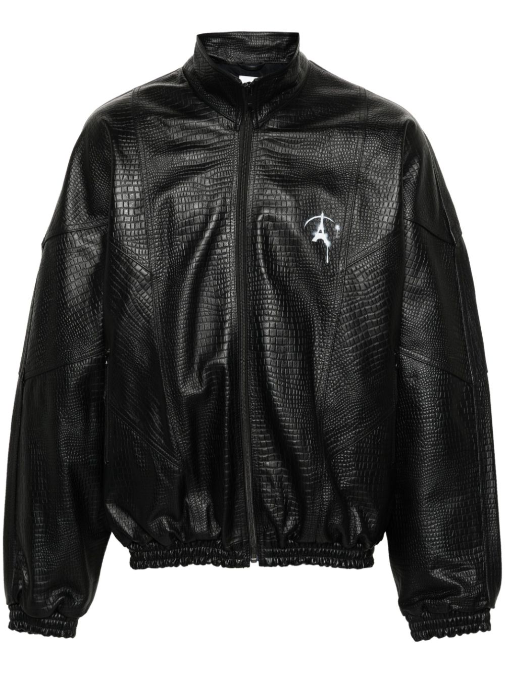 Doublet logo-print leather jacket - Black von Doublet