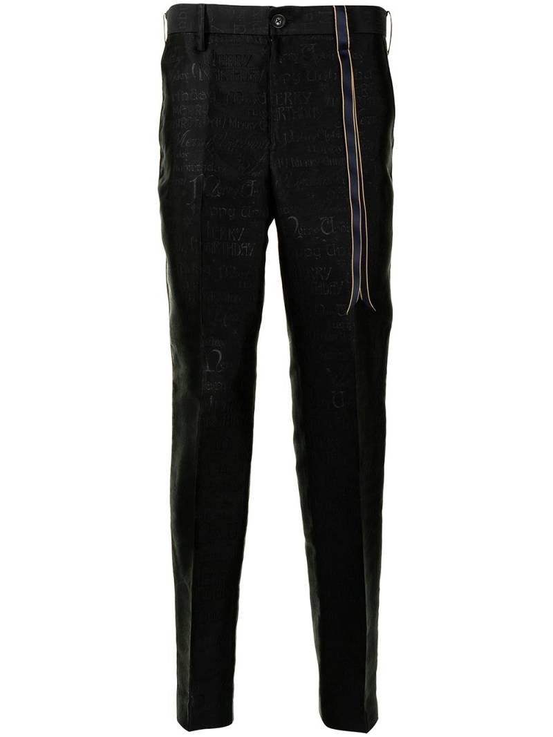 Doublet mid-rise jacquard tapered trousers - Black von Doublet