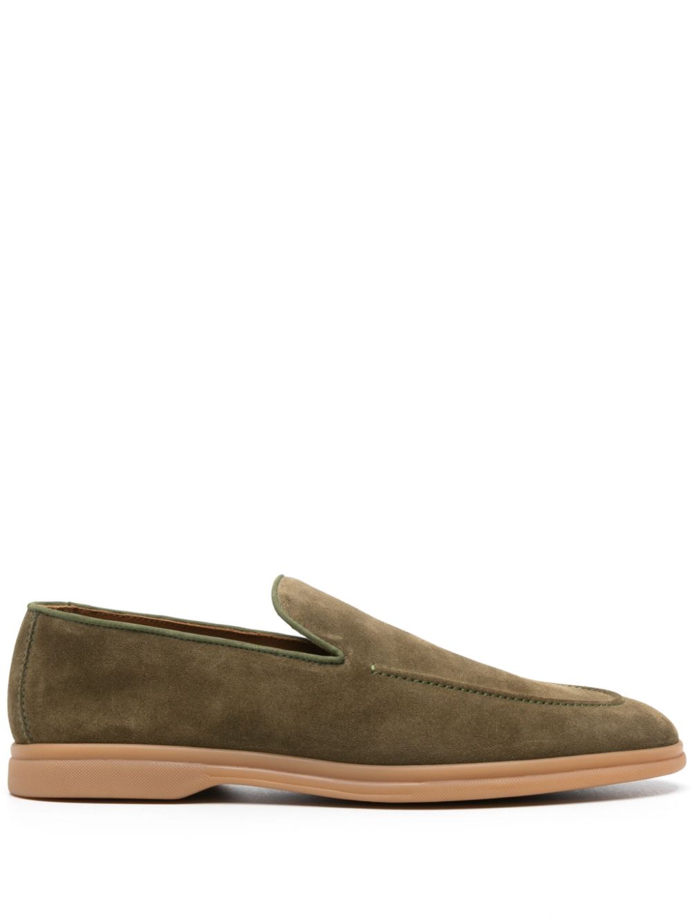 Doucal's almond-toe suede loafers - Green von Doucal's