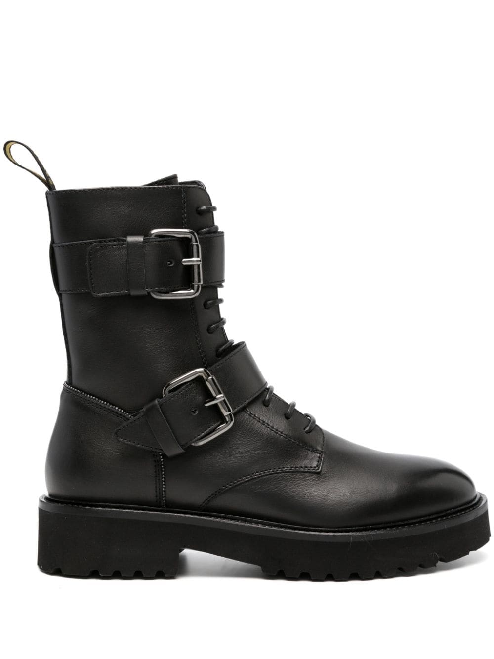Doucal's buckled lace-up leather boots - Black von Doucal's