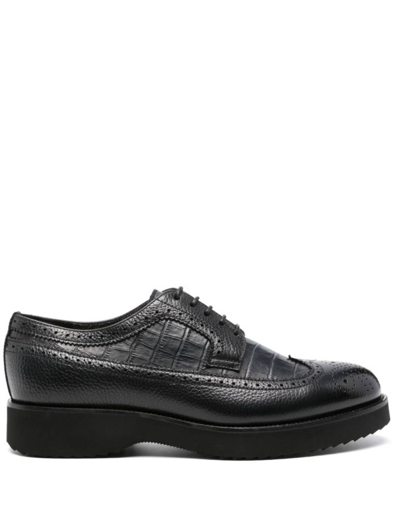 Doucal's crocodile-effect brogues - Black von Doucal's