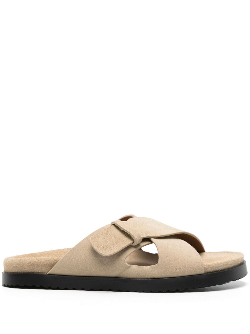 Doucal's cross-strap suede sandals - Neutrals