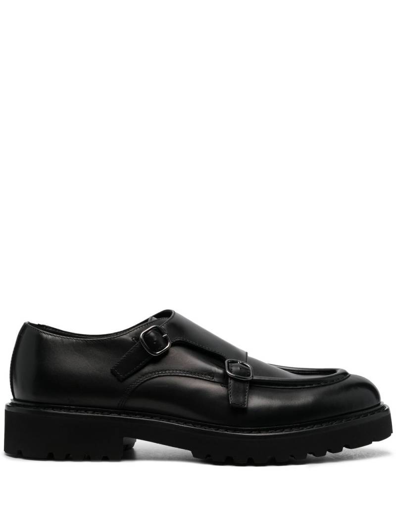 Doucal's double-buckle leather monk shoes - Black von Doucal's