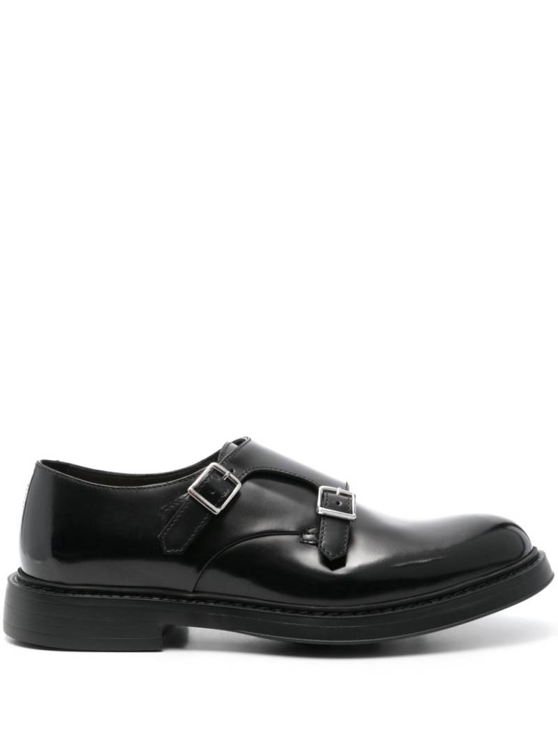 Doucal's double-buckle leather monk shoes - Black von Doucal's