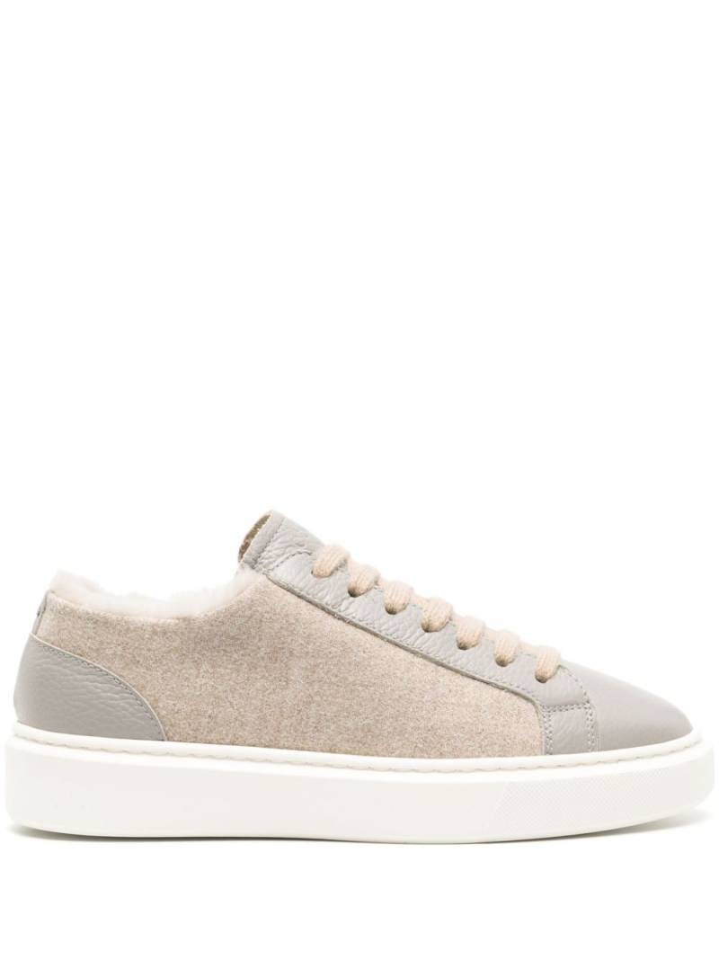 Doucal's faux-shearling leather sneakers - Neutrals von Doucal's