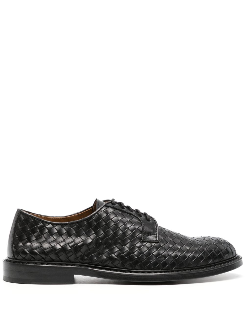 Doucal's interwoven leather Derby shoes - Black von Doucal's