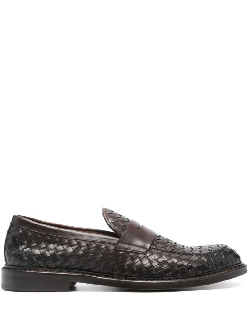 Doucal's interwoven leather loafers - Brown von Doucal's