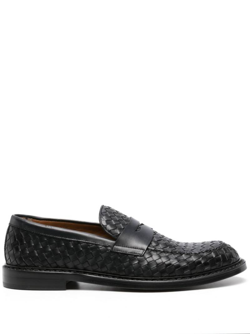 Doucal's interwoven leather penny loafers - Blue von Doucal's