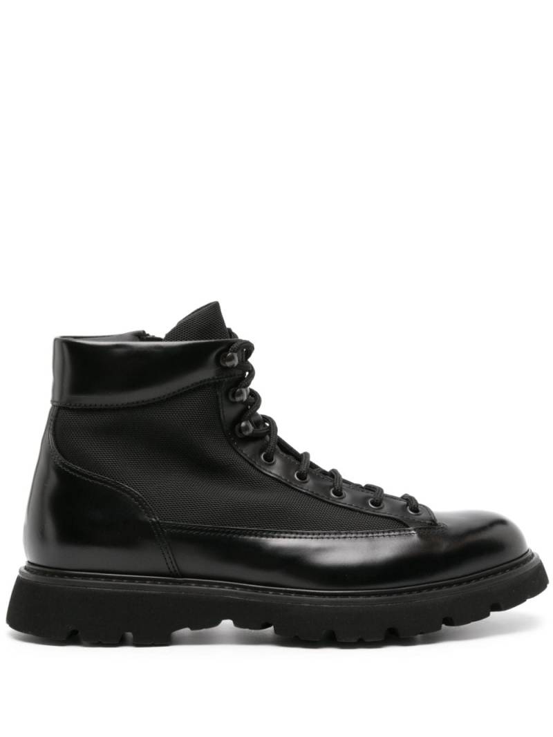 Doucal's lace-up panelled ankle boots - Black von Doucal's