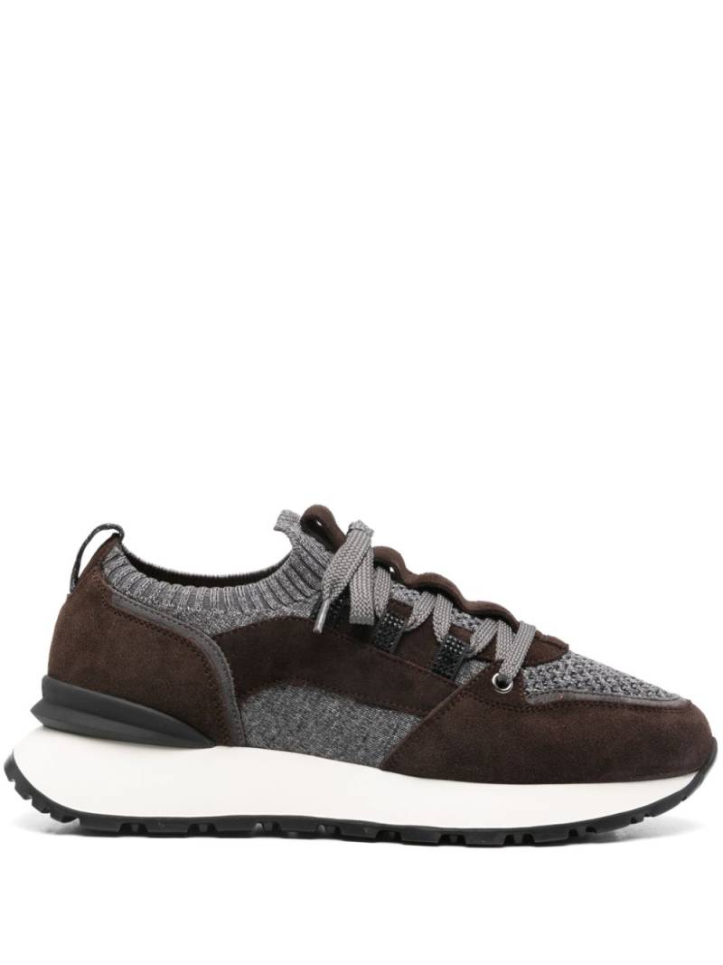 Doucal's leather-trim sneakers - Grey von Doucal's