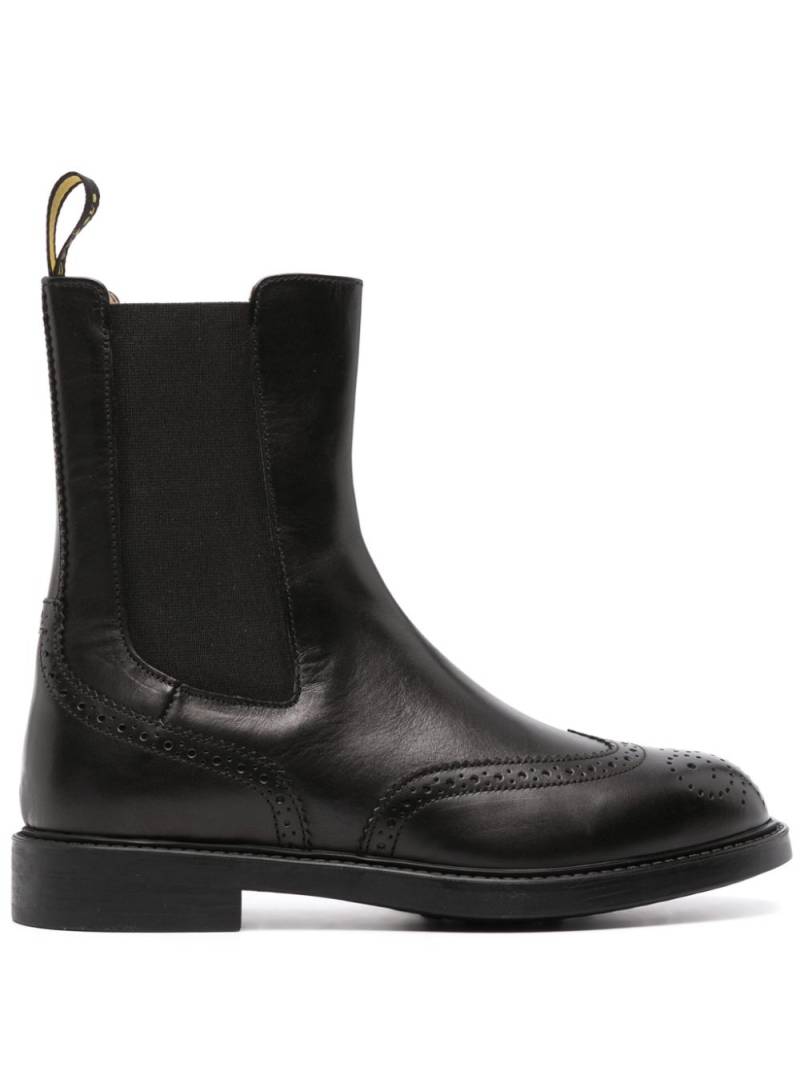 Doucal's perforated leather Chelsea boots - Black von Doucal's