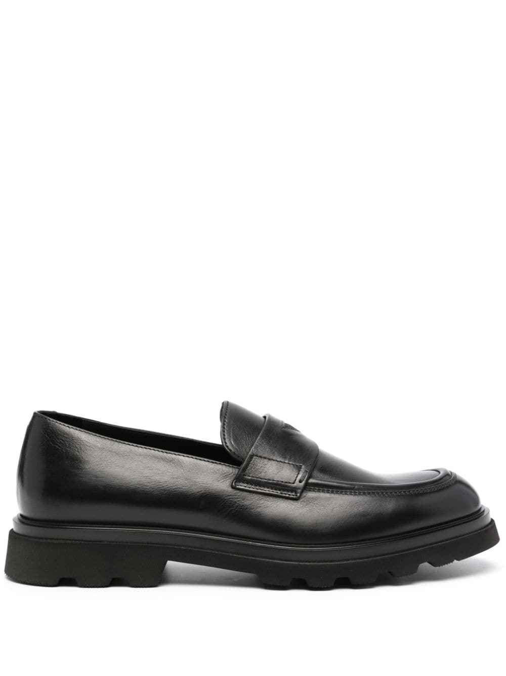 Doucal's round-toe leather loafers - Black von Doucal's