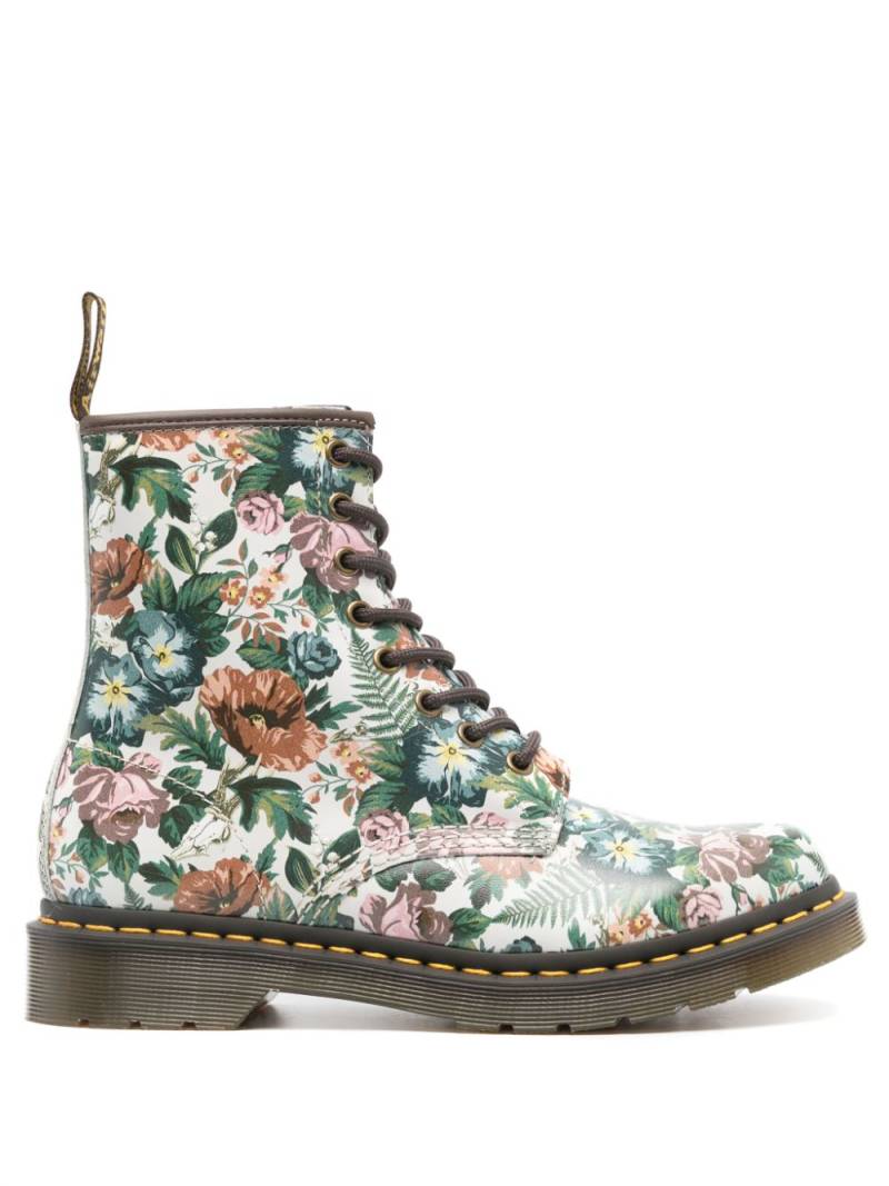 Dr. Martens 1460 floral-print leather boots - White von Dr. Martens