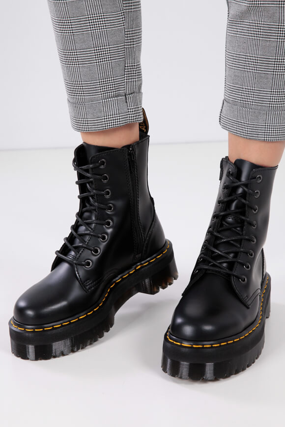 Dr. Martens Plateau Lederstiefelette | Schwarz | Damen  | EU36 von Dr. Martens