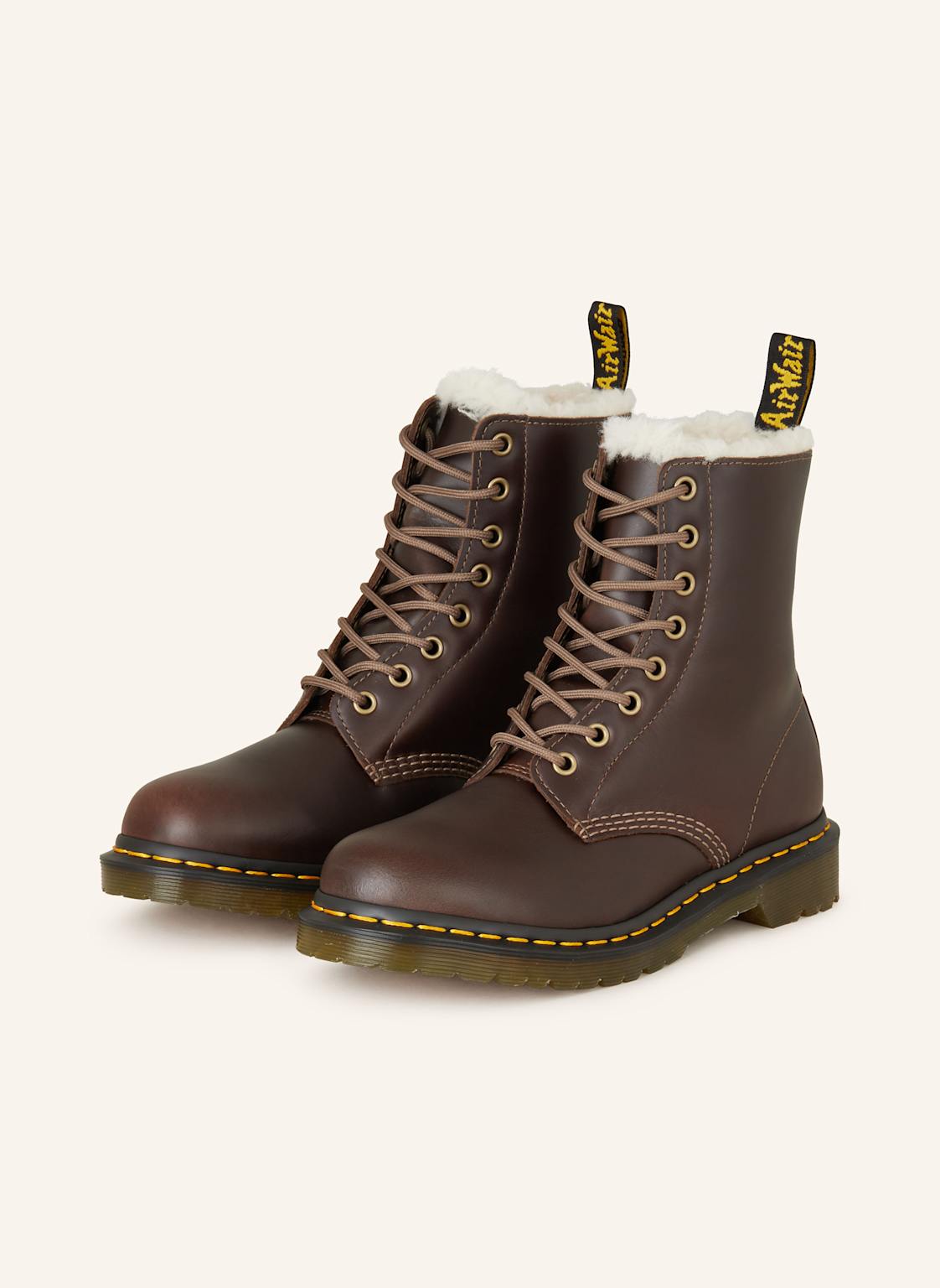 Dr. Martens Schnürboots 1460 Mit Kunstfell braun von Dr. Martens