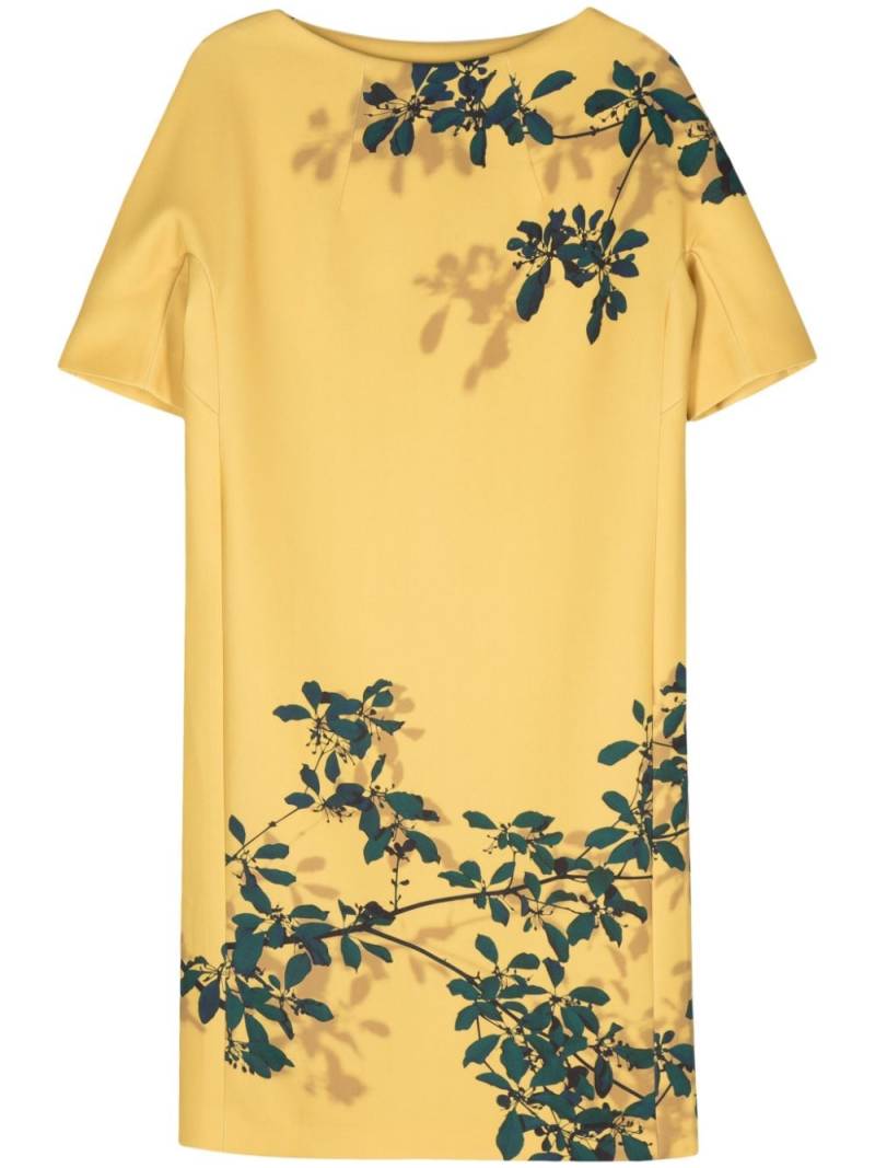 Dries Van Noten Pre-Owned 2000s floral-print scuba dress - Yellow von Dries Van Noten Pre-Owned