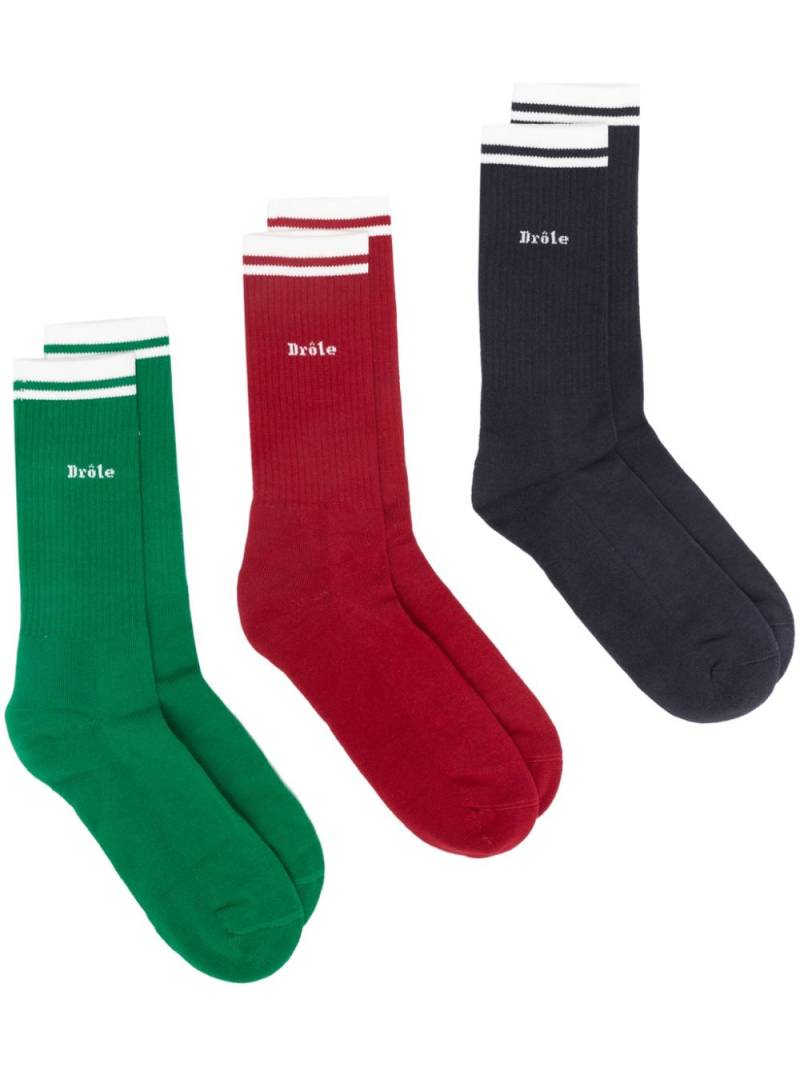 Drôle De Monsieur La Chaussette Drôle socks (pack of three) - Green von Drôle De Monsieur