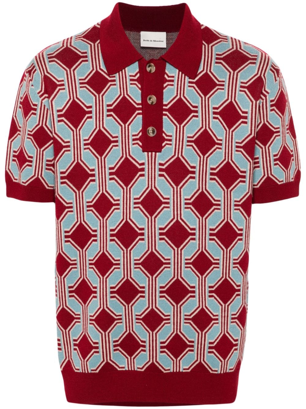 Drôle De Monsieur La Maille Polo Géométrique polo shirt - Red von Drôle De Monsieur