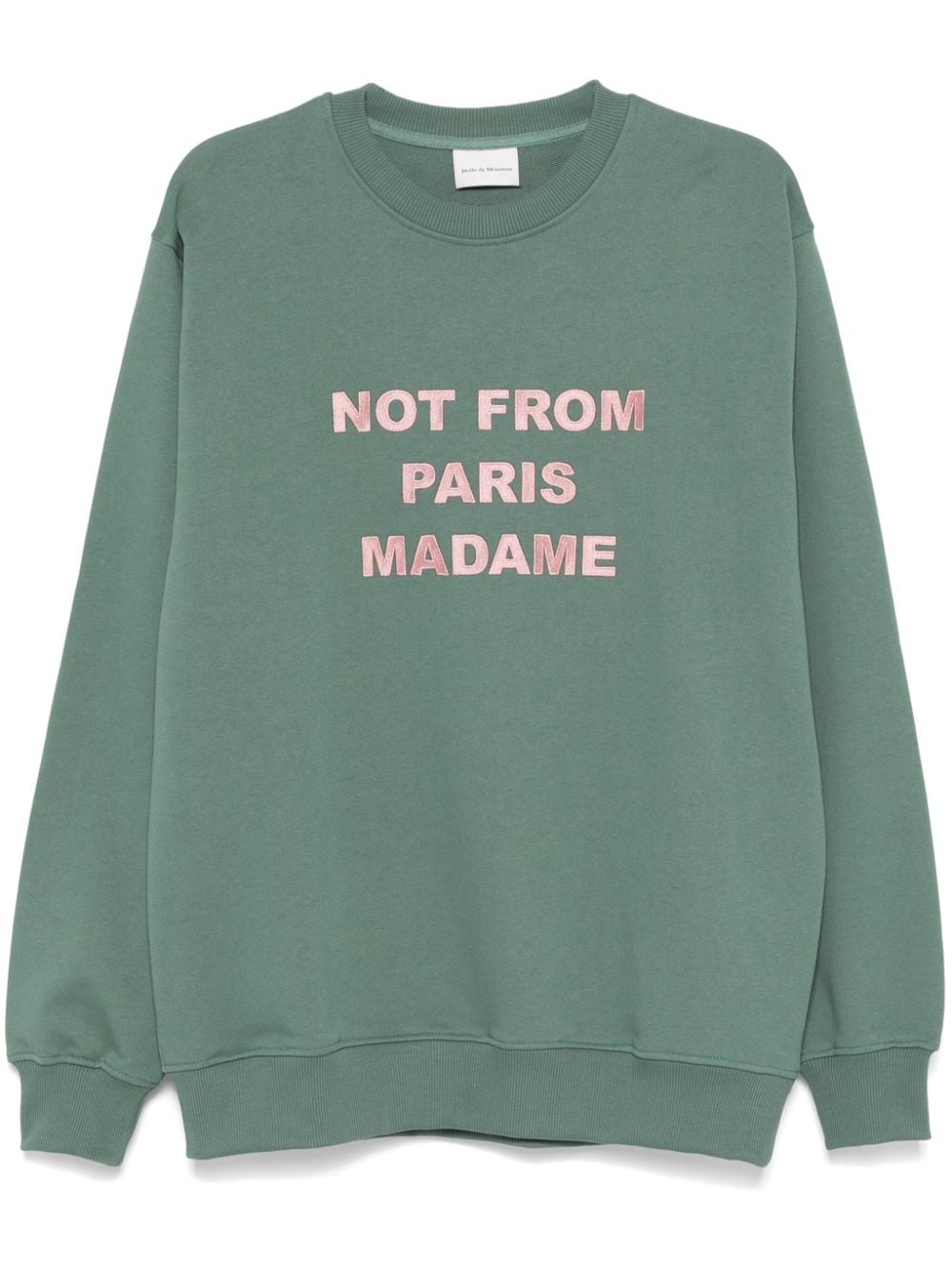 Drôle De Monsieur slogan-print sweatshirt - Green von Drôle De Monsieur