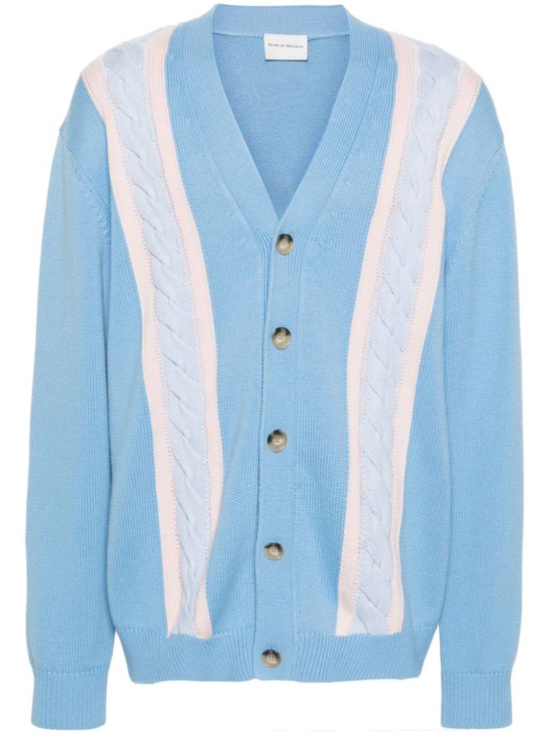 Drôle De Monsieur Torsadé cable-knit cardigan - Blue von Drôle De Monsieur