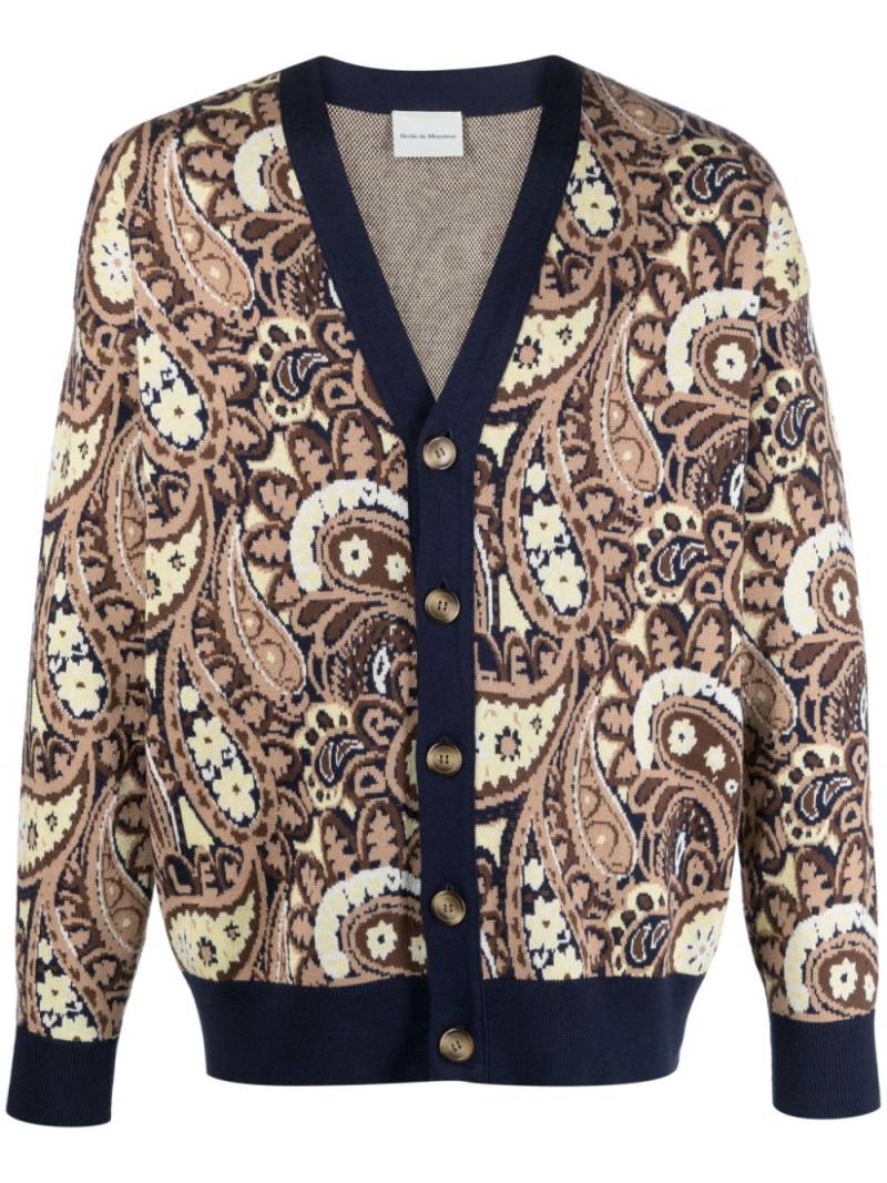 Drôle De Monsieur V-neck paisley-print cardigan - Blue von Drôle De Monsieur