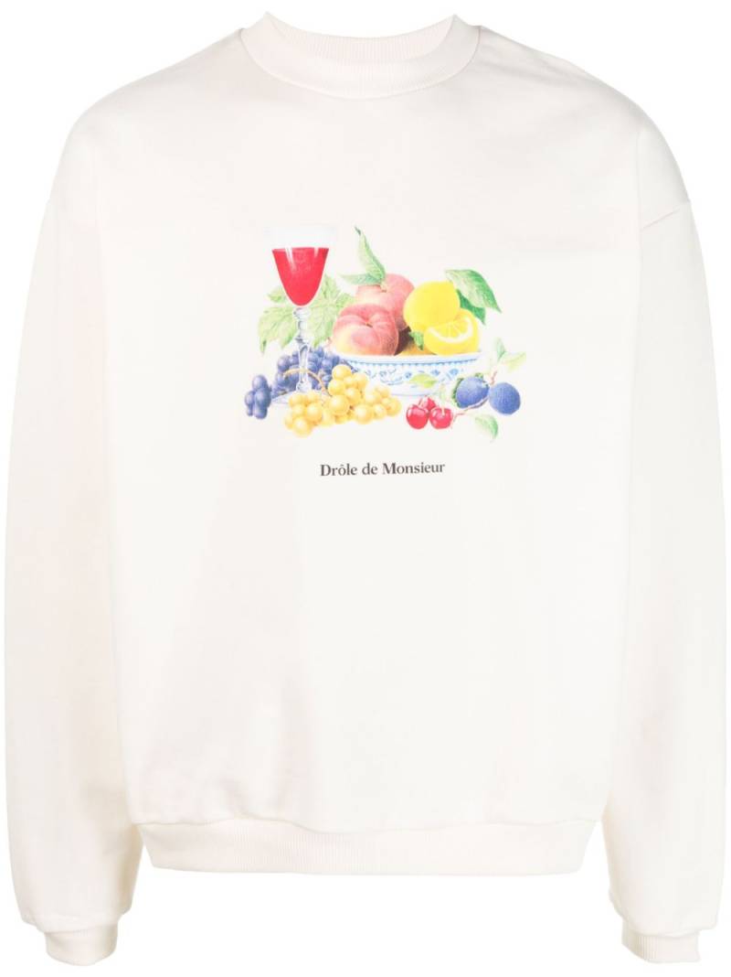 Drôle De Monsieur Vase à Fruits cotton sweatshirt - Neutrals von Drôle De Monsieur