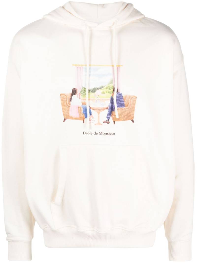 Drôle De Monsieur Voyage logo-print hoodie - Neutrals von Drôle De Monsieur