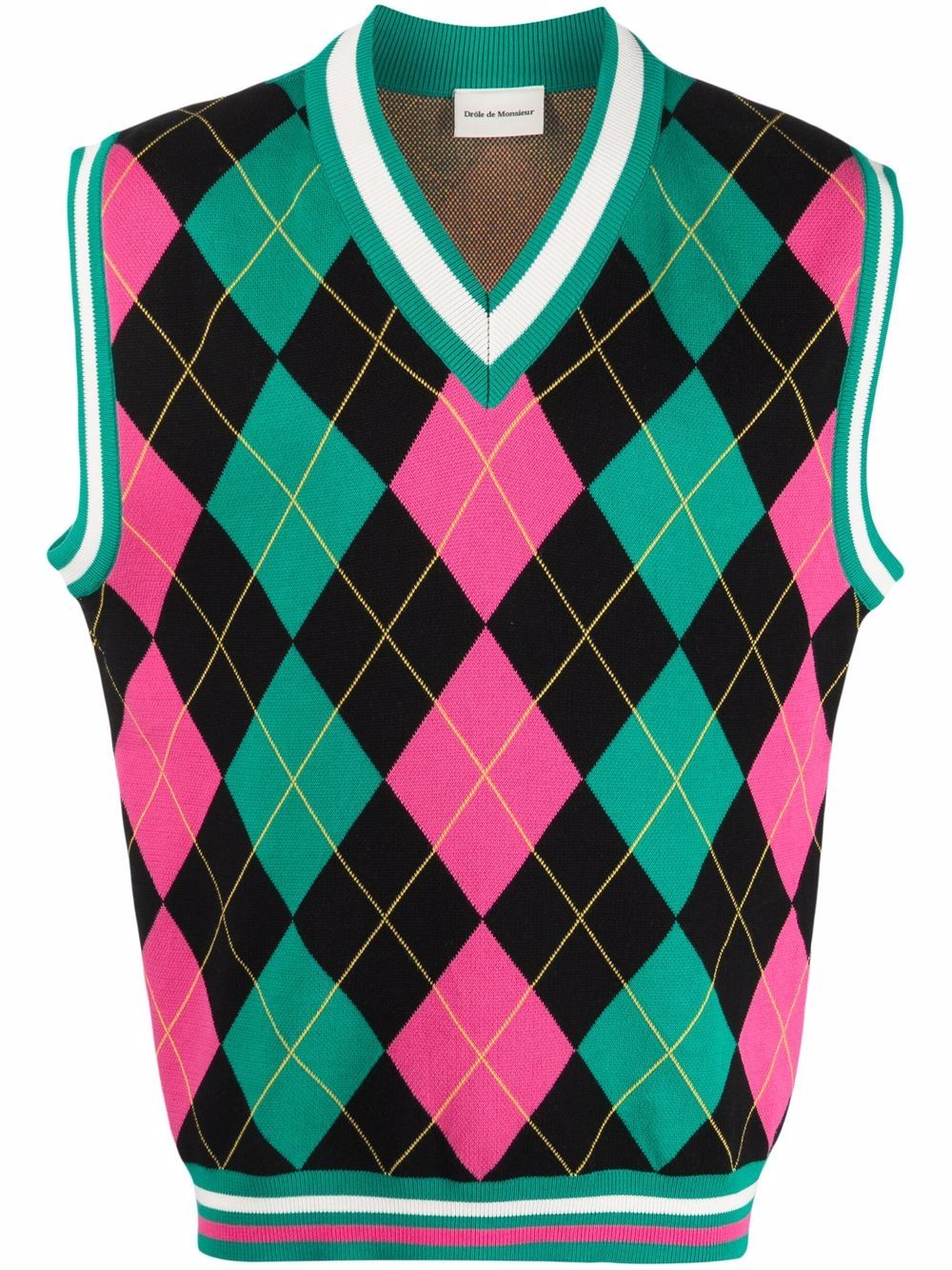 Drôle De Monsieur argyle-knit jumper vest - Green von Drôle De Monsieur