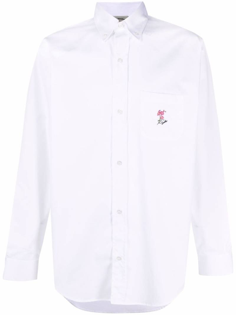 Drôle De Monsieur embroidered logo shirt - White von Drôle De Monsieur