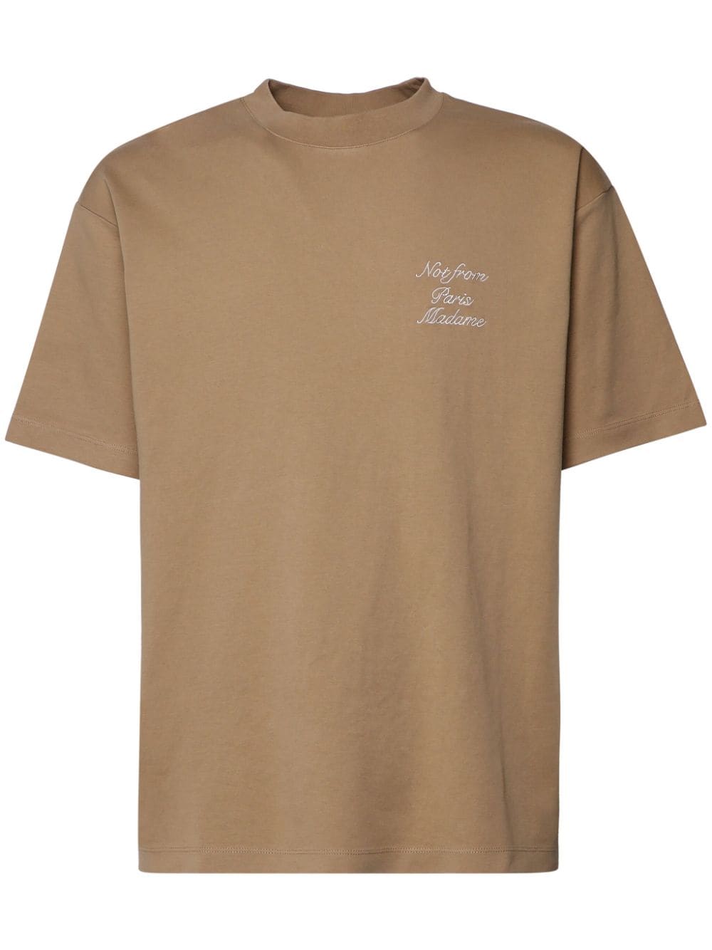 Drôle De Monsieur embroidered-slogan T-shirt - Brown von Drôle De Monsieur