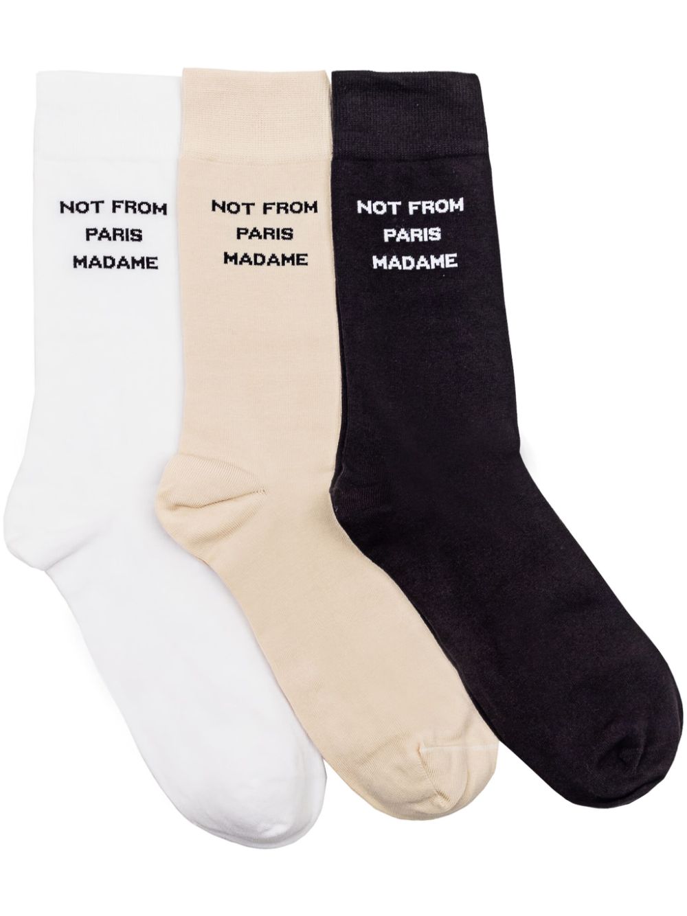 Drôle De Monsieur intarsia-knit socks (pack of three) - Neutrals von Drôle De Monsieur