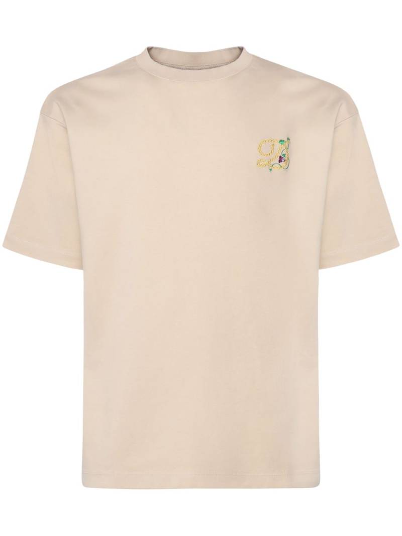 Drôle De Monsieur logo-embroidered T-shirt - Neutrals von Drôle De Monsieur