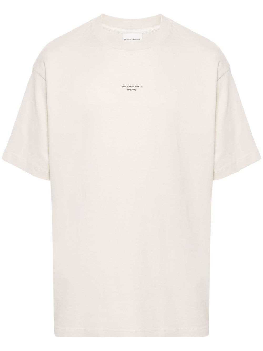 Drôle De Monsieur logo-print cotton T-shirt - Neutrals von Drôle De Monsieur