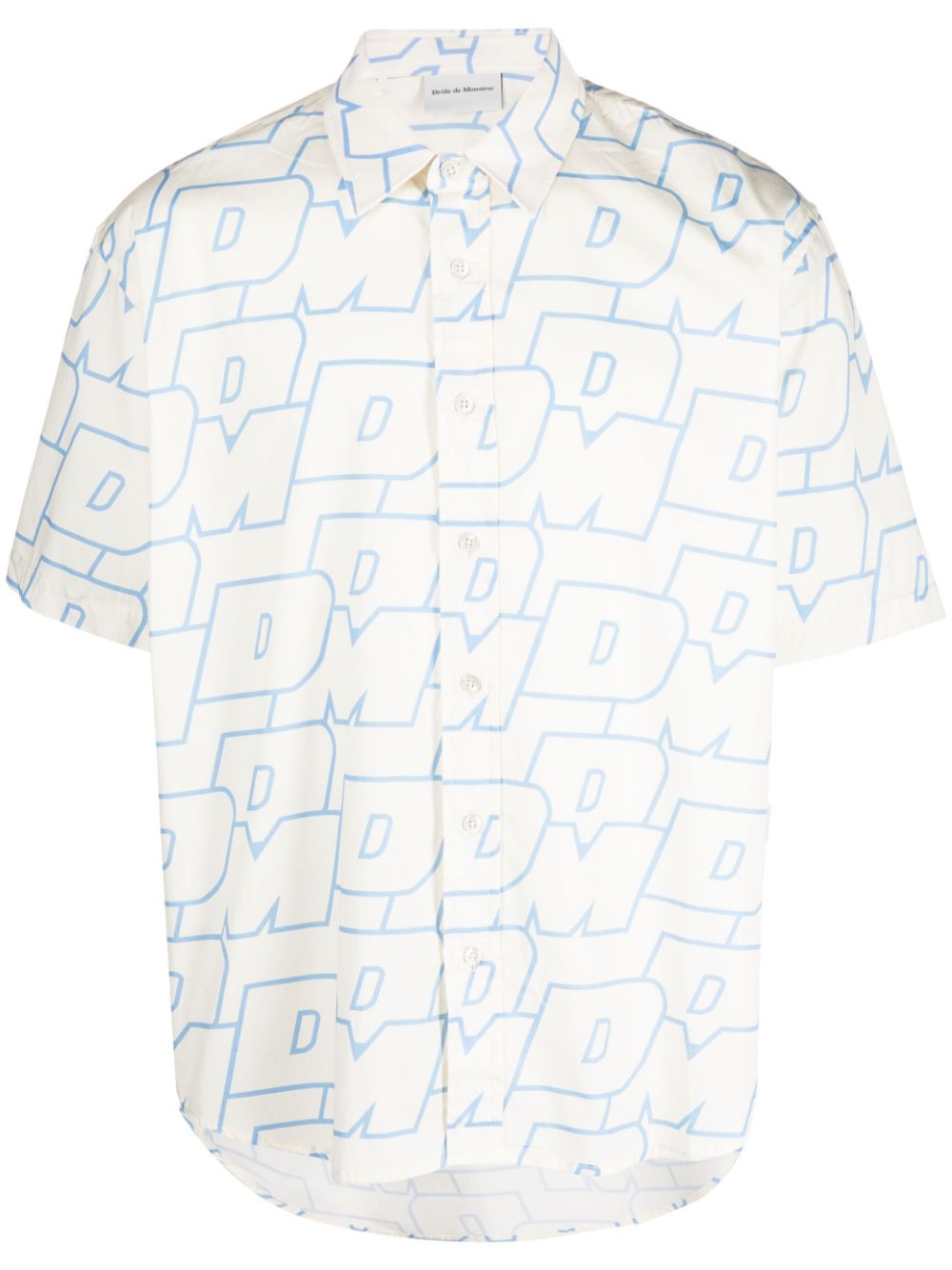 Drôle De Monsieur monogram-pattern cotton shirt - Neutrals von Drôle De Monsieur