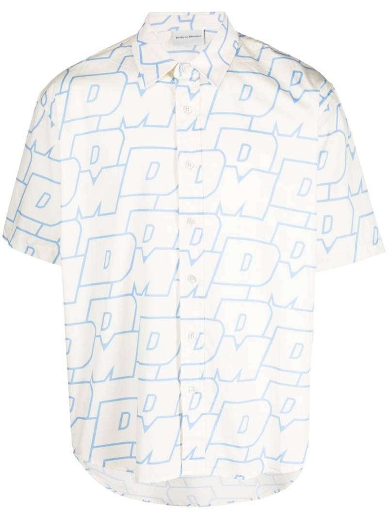 Drôle De Monsieur monogram-pattern cotton shirt - Neutrals von Drôle De Monsieur