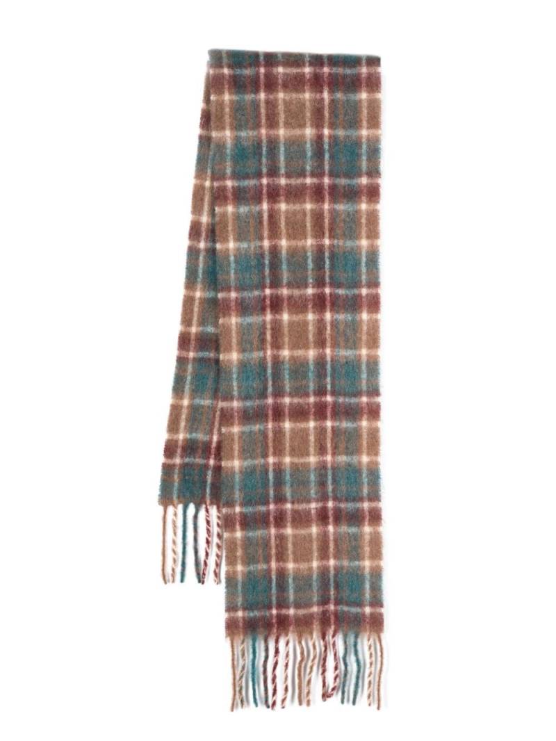 Drôle De Monsieur plaid check-pattern fringed scarf - Brown von Drôle De Monsieur