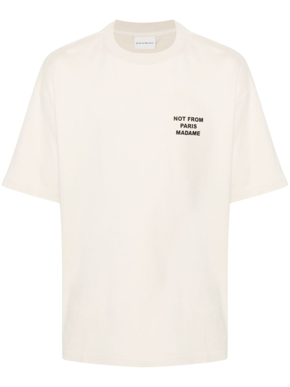 Drôle De Monsieur slogan-print cotton T-shirt - Neutrals von Drôle De Monsieur