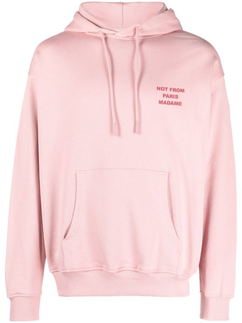 Drôle De Monsieur slogan-print cotton hoodie - Pink von Drôle De Monsieur