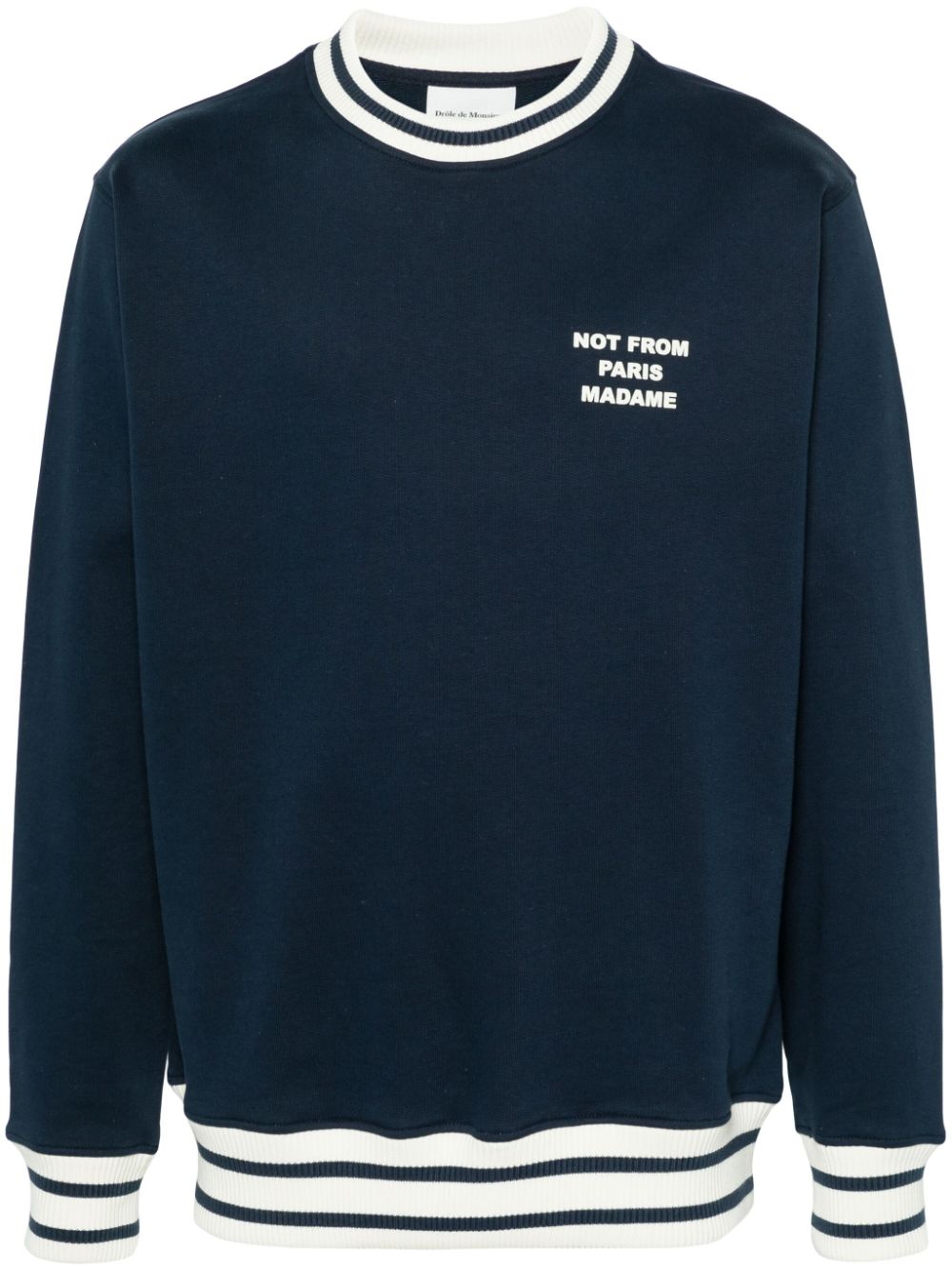 Drôle De Monsieur slogan-print cotton sweatshirt - Blue von Drôle De Monsieur