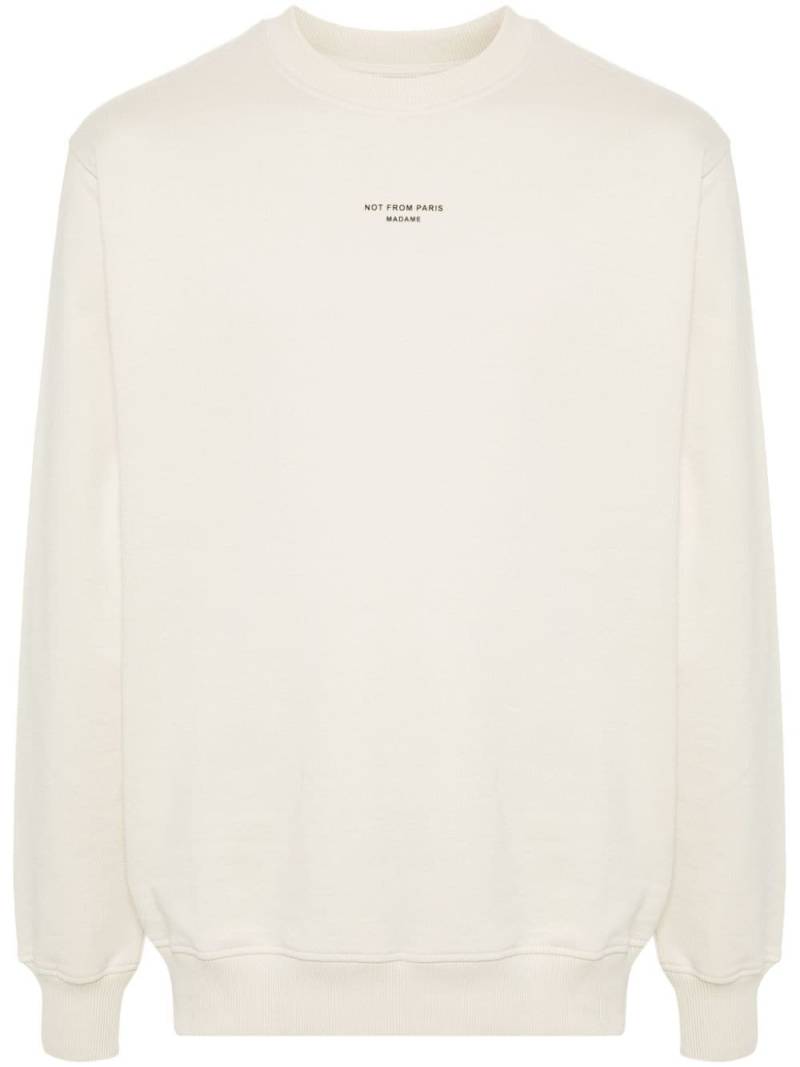 Drôle De Monsieur slogan-print cotton sweatshirt - Neutrals von Drôle De Monsieur