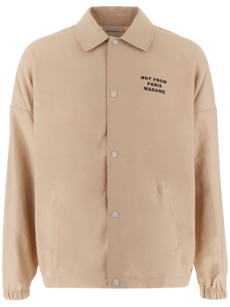 Drôle De Monsieur slogan-print windbreaker - Neutrals von Drôle De Monsieur