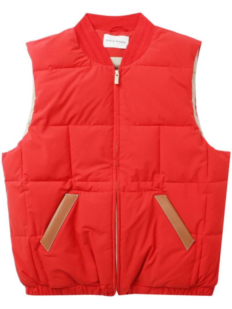 Drôle De Monsieur stand-collar padded gilet - Red von Drôle De Monsieur