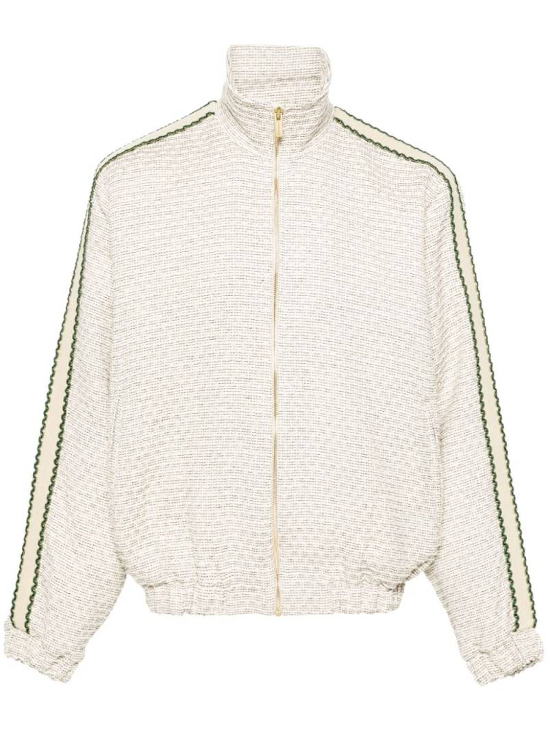 Drôle De Monsieur zip-up bouclé bomber jacket - Neutrals von Drôle De Monsieur